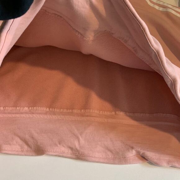 Adidas Sweatshirt Womens L Large Pink Trefoil Logo 3 Stripes Sleeve Waist Pull - Picture 11 of 15